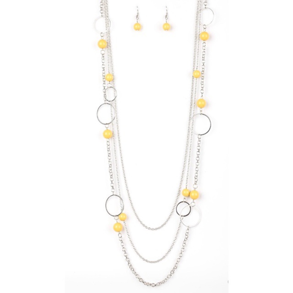 Always Sunny Multilayered Necklace & Earring Set